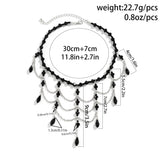 Crystal Beads Chains Tassels Choker Necklace Wedding Accessories
