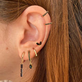 925 Silver Crystal Earrings Heart Star Cross Pendant Hoop Enamel Jewelry