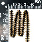 Crystal Glass Bead Chain 7mm, Unplated Brass Chain (#LK-032-2)