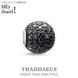 Crystal Zircon Pave Ball Charm Bead for DIY Fine Jewelry Making
