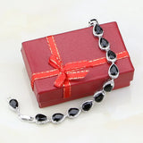 CZ Water Drop Bracelet w/ 925 Silver Chain 7 inch