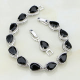 CZ Water Drop Bracelet w/ 925 Silver Chain 7 inch