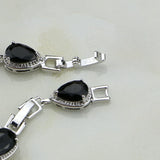 CZ Water Drop Bracelet w/ 925 Silver Chain 7 inch