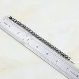 CZ Silver Link Chain Bracelet 7 inch for Women