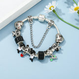 Panda Beads Bracelet With Bamboo Pendant Snake Chain Charm Bracelets