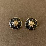Heart Flower Metal French Ear Studs for Women clous d'oreilles