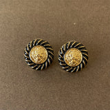 Heart Flower Metal French Ear Studs for Women clous d'oreilles