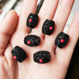 Ebony Prayer Barrel Lantern Beads Antique Spacers Charms DIY Jewelry Making