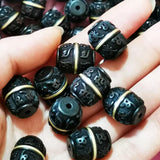 Ebony Prayer Barrel Lantern Beads Antique Spacers Charms DIY Jewelry Making