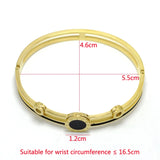 Enamel Charm Circle Roman Numeral Bracelet Stainless Steel Jewelry Bangle