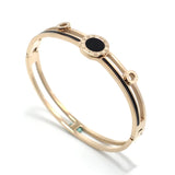 Enamel Charm Circle Roman Numeral Bracelet Stainless Steel Jewelry Bangle