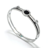 Enamel Charm Circle Roman Numeral Bracelet Stainless Steel Jewelry Bangle