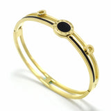 Enamel Charm Circle Roman Numeral Bracelet Stainless Steel Jewelry Bangle