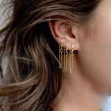Enamel Hoop Earrings for Women Heart Lightning Cross Chain Piercing Jewelry