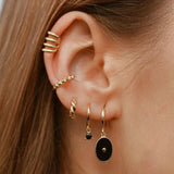 Enamel Hoop Earrings for Women Heart Lightning Cross Chain Piercing Jewelry