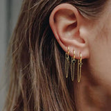 Enamel Hoop Earrings for Women Heart Lightning Cross Chain Piercing Jewelry