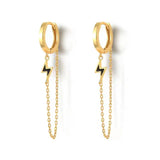 Enamel Hoop Earrings for Women Heart Lightning Cross Chain Piercing Jewelry