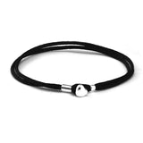 Fabric Cord Bracelet with Heart Buckle Sterling Silver Jewelry for Women