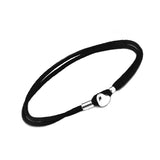 Fabric Cord Bracelet with Heart Buckle Sterling Silver Jewelry for Women