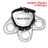 Women's Punk Chain Leather Choker Necklace