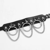 Women's Punk Chain Leather Choker Necklace