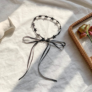 Stars Lace Chalaza Necklace Bow Necklace Princess Clavicle Chain