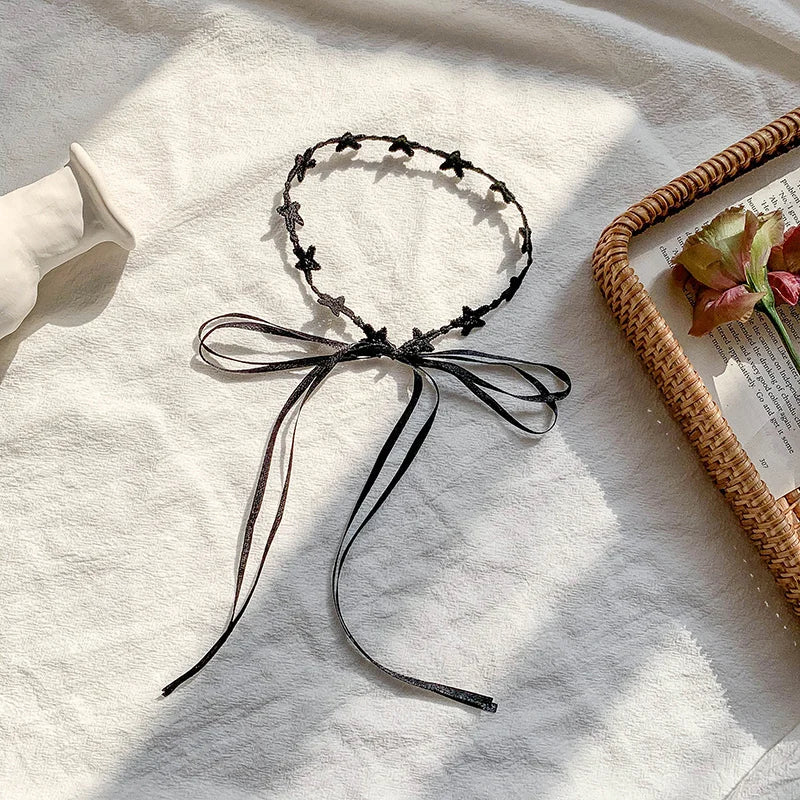 Stars Lace Chalaza Necklace Bow Necklace Princess Clavicle Chain
