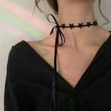 Stars Lace Chalaza Necklace Bow Necklace Princess Clavicle Chain