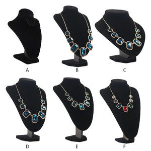 Flannel Necklace Bust Display Jewelry Storage Box Stand