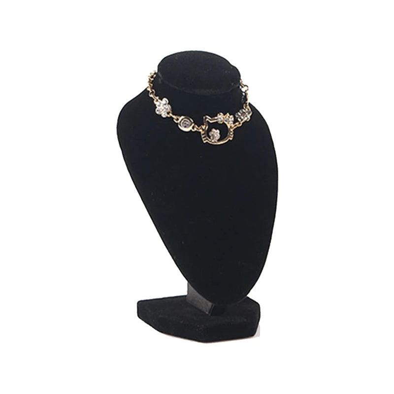 Flannel Necklace Bust Display Jewelry Storage Box Stand