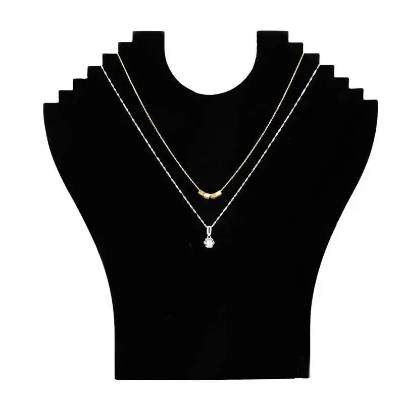 Flannel Necklace Bust Display Rack Pendant Chain Jewelry Organizer