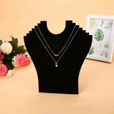Flannel Necklace Bust Display Rack Pendant Chain Jewelry Organizer
