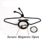 Floating Memory Charms Locket Bracelet with Crystals 316L Stainless Steel