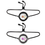 Floating Memory Charms Locket Bracelet with Crystals 316L Stainless Steel