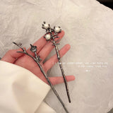 Flower Branch Pearl Hairpin Metal Hair Sticks for Women