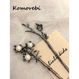 Flower Branch Pearl Hairpin Metal Hair Sticks for Women