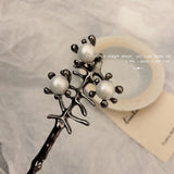 Flower Branch Pearl Hairpin Metal Hair Sticks for Women