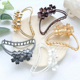 Geometric Metal Flower Hair Claw Clip for Women