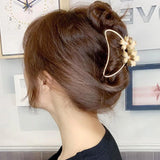 Geometric Metal Flower Hair Claw Clip for Women