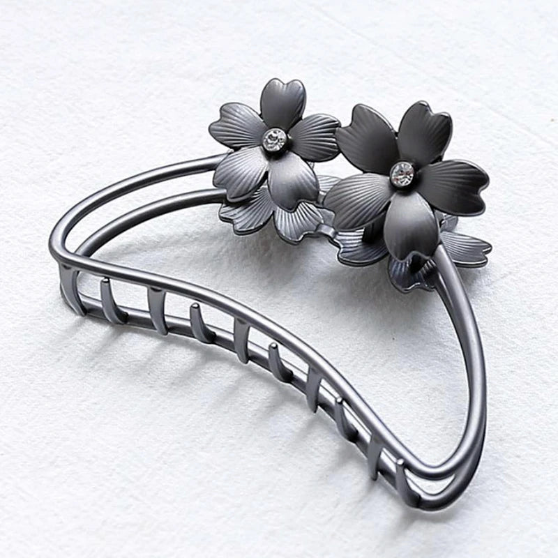 Geometric Metal Flower Hair Claw Clip for Women