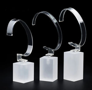 3pcs Acrylic Wrist Watch Bracelet Display Rack Stand