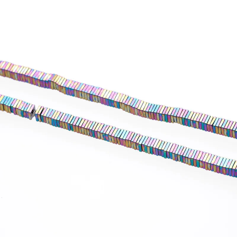 Hematite Small Square Beads Plated Colored DIY Jewelry 8x8mm