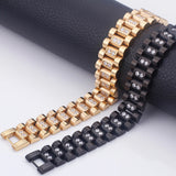 16MM Stainless Steel Bracelet Men's Watch Strap with CZ