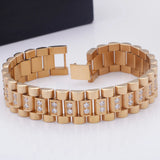 16MM Stainless Steel Bracelet Men's Watch Strap with CZ