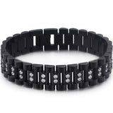16MM Stainless Steel Bracelet Men's Watch Strap with CZ