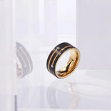 Tungsten Carbide CZ Stone Inlay Wedding Band Anniversary Ring