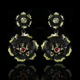 Filled Ruby Earrings for Women Christmas Hiphop Party Fine Jewelry