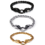 Men's Chinese Ghost Head Punk Bracelet Stainless Steel Bangle