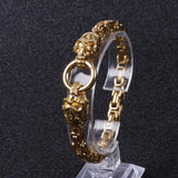 Men's Chinese Ghost Head Punk Bracelet Stainless Steel Bangle