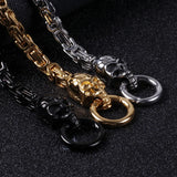 Men's Chinese Ghost Head Punk Bracelet Stainless Steel Bangle